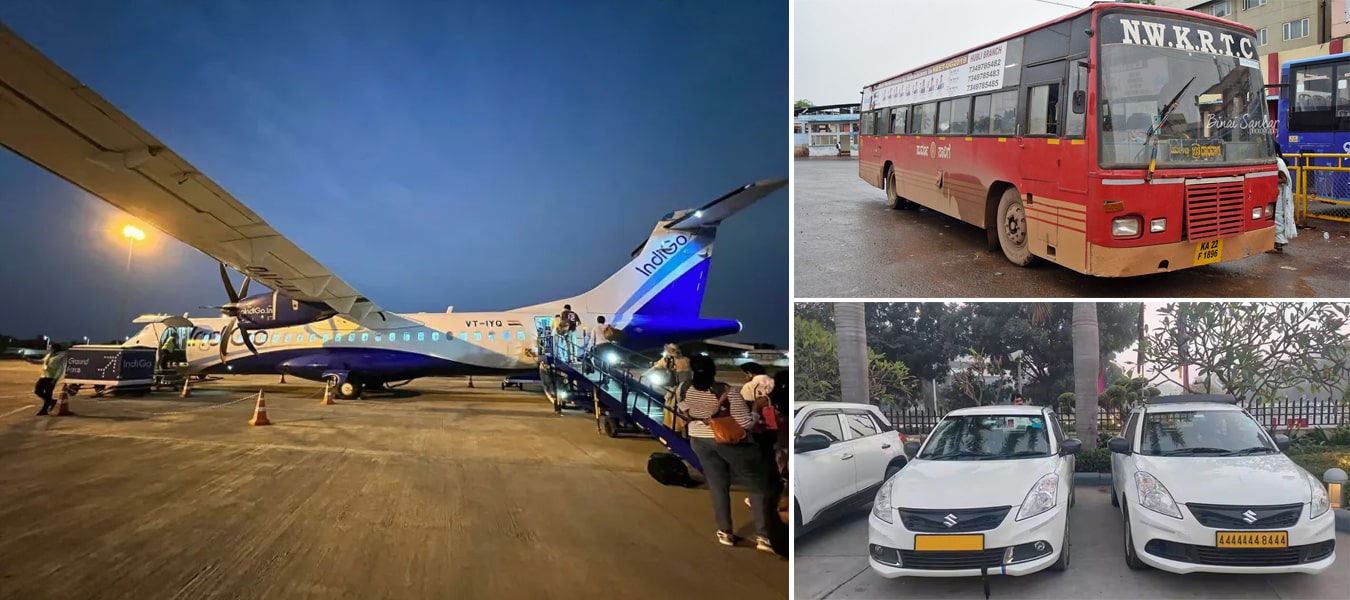How to reach Badami, Flights, Buses and Taxi to Badami - Kanthi Resorts Badami, Karnataka